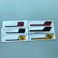 Yellow Black Red Background S Badge Car Emblem for Mercedes Benz AMG C63S E63S GTS GT63S GLC63S A45S