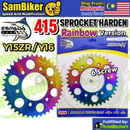 ESPADA 415 Yamaha Y15 Y15ZR Y16 Y16ZR 6 Screw Sprocket Harden Steel Titanium Rainbow 35T - 41T Spock