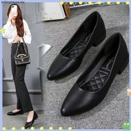 Work Shoes Not Tired Flat Shoes Black Leather Shoes Hotel Shoes Women Interview Shoes Professional W