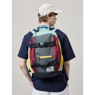 Backpack Professional Skateboard Bag Retro Contrast Color 34L Large Capacity Backpack Wear-Resistant