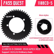 PASS QUEST 110BCD 5Claw Road Bike Chainring Closed disk 42T-58T Narrow Wide ChainWheel For 3550 APEX RED 110BCD Bicycle Crankset