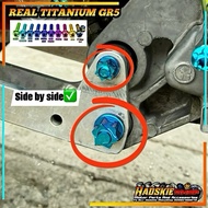 REAL TITANIUM GR5 NMAX/AEROX ENGINE SUPPORT NUT SET SIDE BY SIDE (4pcs) GR5 Screw
