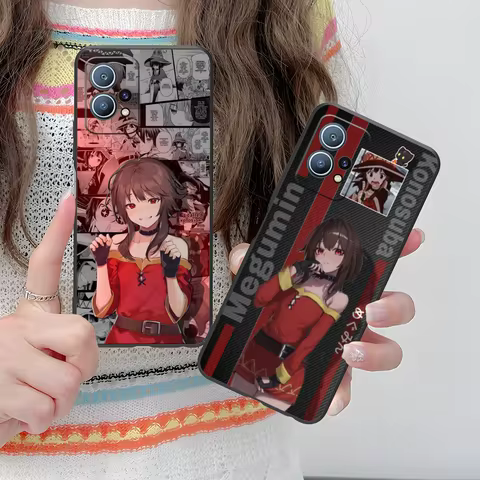 Konosuba Megumin Phone Case for Huawei P60 P50 P40 P30 P20 P10 P9 P8 Pro Lite Plus Black Smartphone 