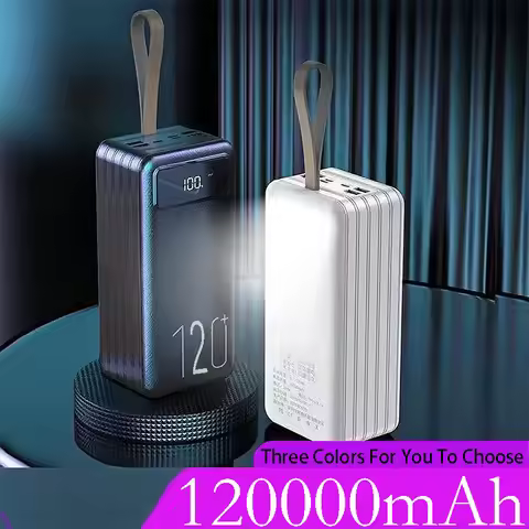 66W 120000mAh Large Capacity Portable Charger Ultra-Fast Charging External Battery Power Bank for iP