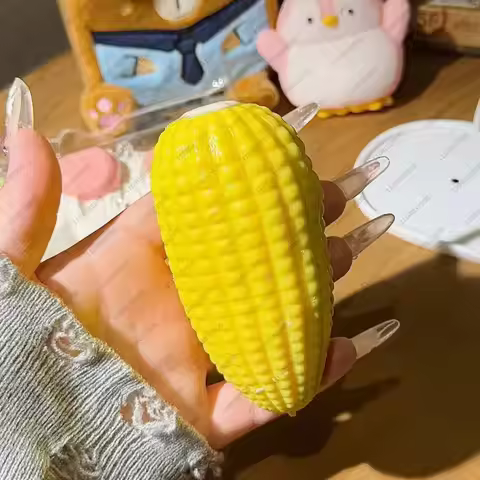 Corn Ball Squishy Corn Stress Ball Crunchy Round Blocks Filled Squeeze Ball ASMR Anti Stress Fidget 