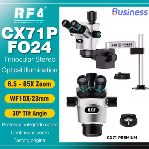 RF4 CX71P FO24 Premium HD Trinocular Microscope 6.5 - 65X zoom Clearer Details WF10X/23 for Electron