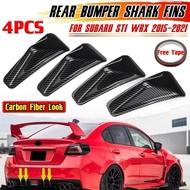 4x Car Rear Bumper Lip Diffuser Shark Fin Kit Spoiler Lip Wing Splitter for Subaru STI WRX 2015 2016
