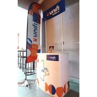 UNIFI MOBILE PROMOTION COUNTER / STICKER / SET ICE CREAM / CANOPY UNIFI / BALI FLAG