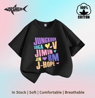 【Ready Stock 】100% Cotton High-Quality Kids Boy Girl /Adult Same Style BTS Fan Support T-shirt