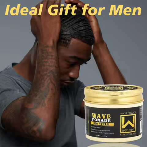 Natural Shea Butter Wave Control Pomade Strong Hold Layered Hair Clay High Shine Nourish Scalp 360 S