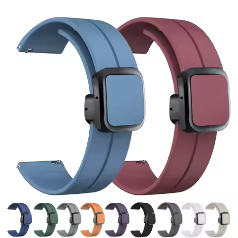 20/22mm Magnetic clasp Silicone Strap For Samsung Galaxy Watch 4 5 6 pro 40mm 44mm 45mm 42/46mm brac