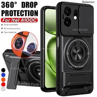 ITEL A100C 2026 Casing For Itel A100C A100 C ItelA100C 5G 4G Metal Magnetic 360° Ring Holder Armor S