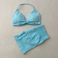 DFYNE Hot-selling Superfine Matte Nylon Small Bra with Peach Hip Shorts Yoga Fitness Suit