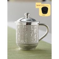 苛藝 銀杯子999純銀中式銀茶杯主人杯單杯個人專用茶缸水杯馬克杯