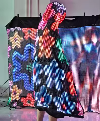 Flexible Waterproof Outdoor-Rated LED Curtain Disp y Mesh Screen CE/ROHS/FCC Certification 2-Year Wa
