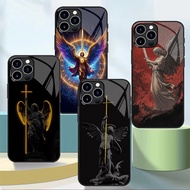St Michael The Archangel 01 Tempered Glass Phone Case For Iphone 11 12 Mini 13 14 Plus 15 16 Pro Max