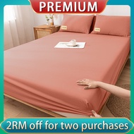 Premium Cotton Bedsheet (3in1 Cadar Queen/King) (2in1Cadar Single) Sarung Tilam Cadar Murah Mattress Protector