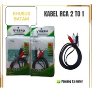 CABLE RCA AUX 2 TO 1 VISERO JACK AUX MALE TO DUAL RCA VISERO 2 TO 1