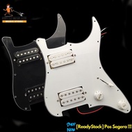 Loaded Prewired Pickguard HH with Pickups for Electric Guitar Parts Replacement 3 Ply Black White