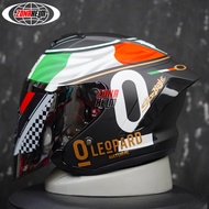 Original JS ARMOR Helmet with Leopard Black Doff Half Face Motif