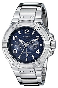 GUESS Men s U0218G2 Rigor Standout Sporty Multi-Function Watch with Blue Dial