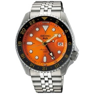 Seiko 5 Sports Stainless Steel 42.5 MM GMT Automatic Orange Dial Watch SSK005K1