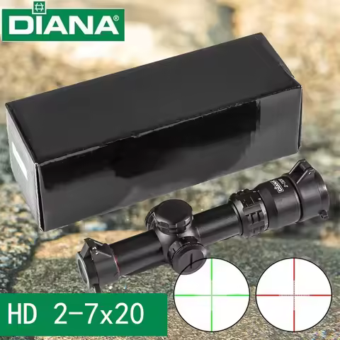 DIANA HD 2-7x20 Scope Mil Dot Scope Hunting Riflescope Scope Illumination Reticle Sight Rifle Scope 