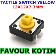 PUSH BUTTON YELLOW SWITCH TACTILE 12X12X7.3MM 4P B3F 4055 12MM FVKOTIM