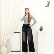 JUJU JEANS - Women's Highwaist Jeans | Black Culottes Jeans | Highwaist Women's Jeans | Loose Jeans 