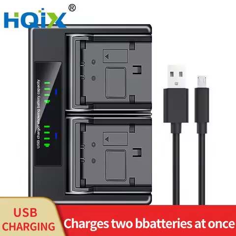 HQIX for Ordro HDV-F1 HDV-F5 HDV-F7 AE8 digital camera NP-180 Dual charger battery