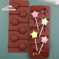 [ECM] 6 Star Silicone Lollipop Mold Chocolate Candy Chip Mold Five-pointed Star Chocolate Bar Star L