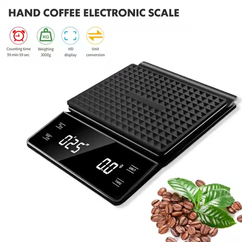 3kg/0.1g Coffee Scale with Timer Kitchen Tools Digital Multifunction Weighing Scale Pour Over Drip E