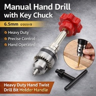 Manual Hand Drill with Key Chuck 6.5mm  | Heavy Duty Hand Twist Drill Bit Holder Handle