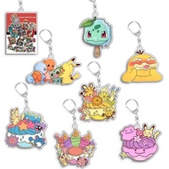 Pokemon Mica Acrylic Keychain Cute Pikachu Bulbasaur Charmander Squirtle Psyduck Ditto Anime Model G