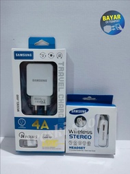 New Charger untuk HP SAMSUNG VOOC Charger SAMSUNG Free Headset Bluetooth SAMSUNG Model 4A Free Head