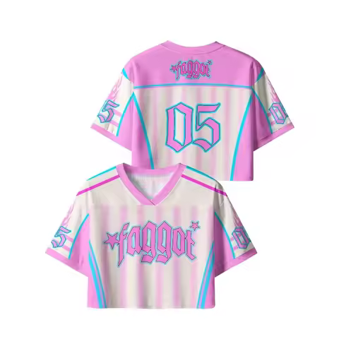 Trendy Y2K Sportswear Popular Mesh Funny Streetwear Sportswear Sport V-neck Crop Tops Soccer Jersey 