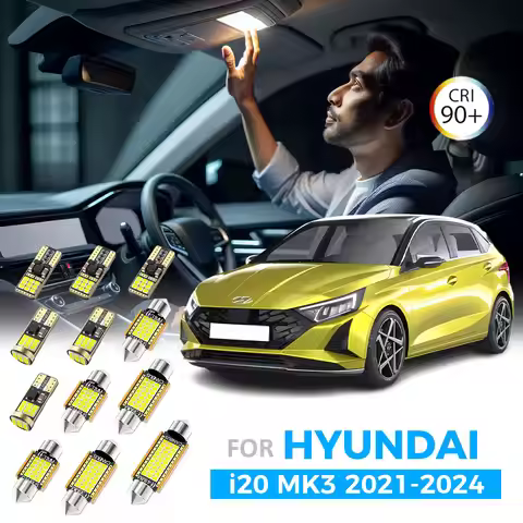 AENVTOL 11Pcs Canbus No Error For Hyundai i20 i20N 3 MK3 2021 2022 2023 2024 LED Interior Dome Map R