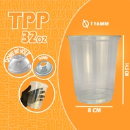 Tpp 32oz 1000pcs Cup Plastik Brand Thailand Gelas Plastik Big Size 32 oz Cup + Penutup 1000pcs