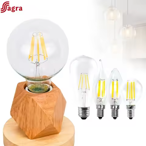 LED Bulb E14 E27 2W 4W 6W 8W COB Lamp AC220V Led Filament Light C35 A60 ST64 G80 G95 G125 Glass Ball