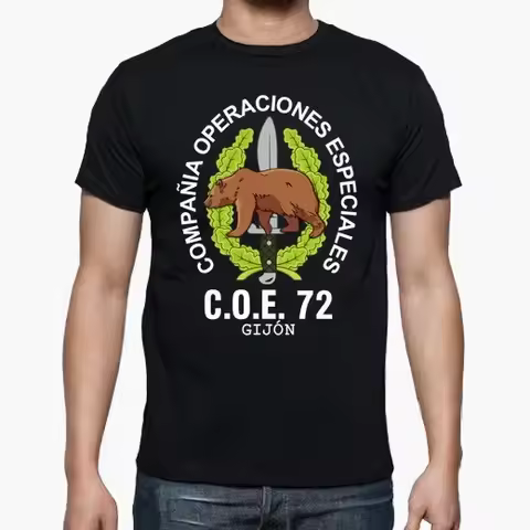 Spanish Legion COE 72 Gijon Mod1 Special Operations Emblem T-Shirt. Summer Cotton O-neck Men's Short