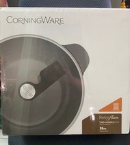 全新韓國製 康寧 CORNINGWARE RETROFLAM Cast 36cm Aluminium Two-handle wok with lid 36厘米中式炒鍋(星際金) (附玻璃蓋)