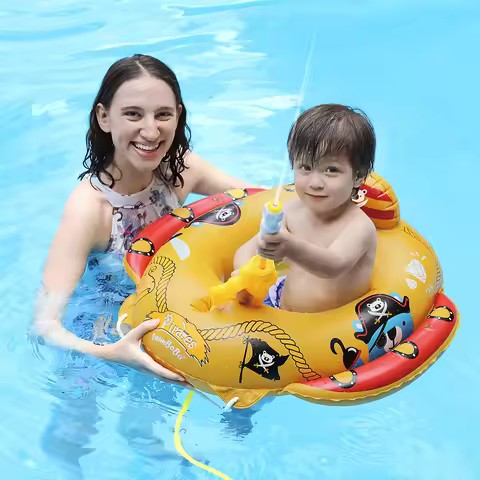 Baby Swimming Pool Float With Water Gun Accessories Swim Ring Inflatable Floating Fun Toys Swim Seat