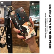 Back Cover Anti-dust Phone Case For Oppo Reno 10X ZOOM Soft Case Anti-knock For Girls Wristband Lanyard Phone Holder