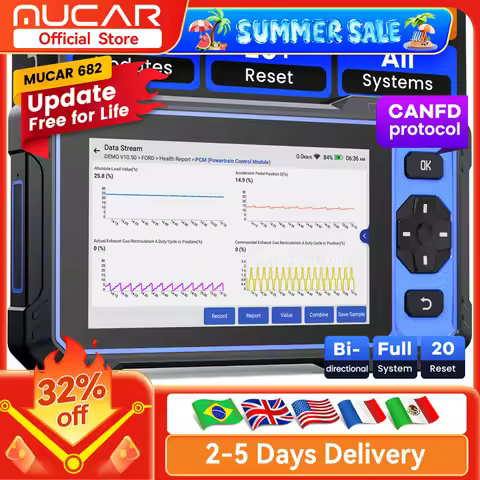 MUCAR 682 AI Assisted OBD2 Diagnostic Tool OE-level Full System Diagnosis 20 Resets Bi-directional C