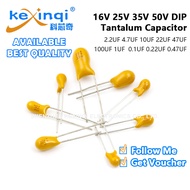(1pcs) 16V 25V 35V 50V DIP Tantalum Capacitor 2.2UF 4.7UF 10UF 22UF 47UF 100UF 1UF  0.1UF 0.22UF 0.4