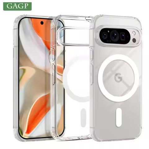 Luxury Transparent Magsafe Magnetic Case for Google Pixel 9A 10 9 8 7 6 Pro 9 Pro XL 8A 7A 6A Wirele