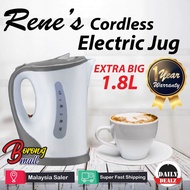 Rene's/Akaashi Electric Cordless Jug Kettle Water Heater 1.8L/Jug Pemanas Air Elektrik