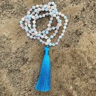 6mm Natural Morganite Bead Stone Buddhist Prayer 108 Beads Tibetan Mala Bracelet Necklace Tassel Handmade