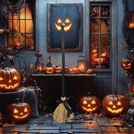 [xdnblun] Halloween Witch Broom, Wizard Flying Broom, Witch Broomstick for Indoor &