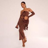 Slinky Cut Out Flower Detail Maxi Dress Ibiza Outfit, Holiday, Club Outfit Long Dress Elegant Gradua